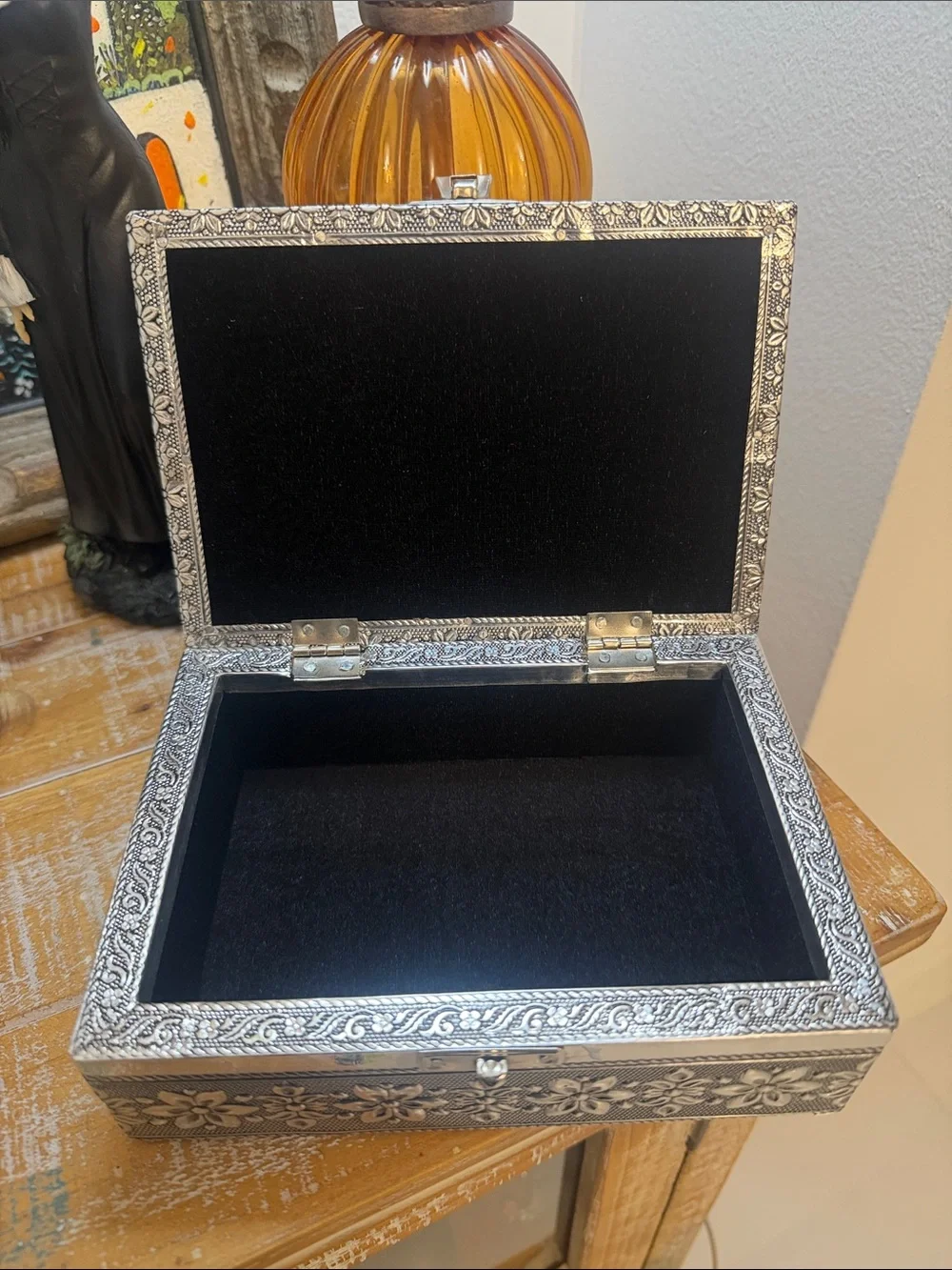 Treasures of India Ornate Silver Elephant Trinket Box